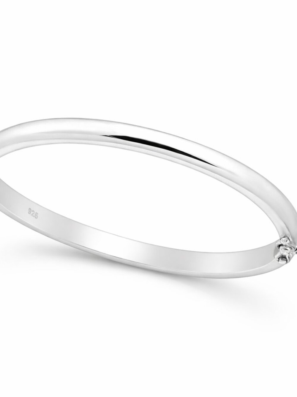925 Sterling Silver “Modern Heirloom Wide Oval Bangle” Bracelet Hinged Polished